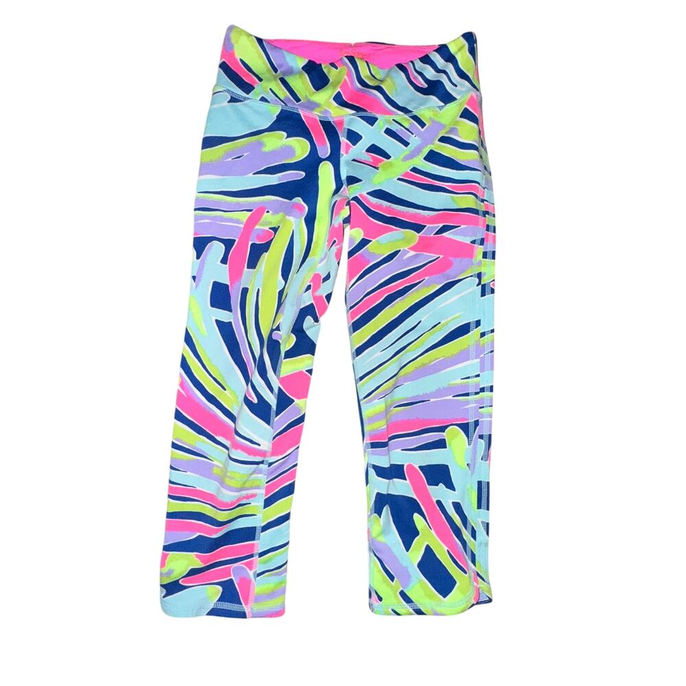 Lilly Pulitzter Luxletic Weekender Crop Leggings Womens Sz S Indigo Sea Dreamin